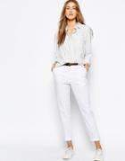 Asos Chino Pants With Belt - White