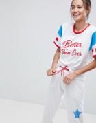 Asos Lounge Star Better Than Ever Dorm Tee - White