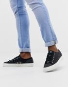 Fred Perry Hughs Low Canvas Sneakers In Black - Black