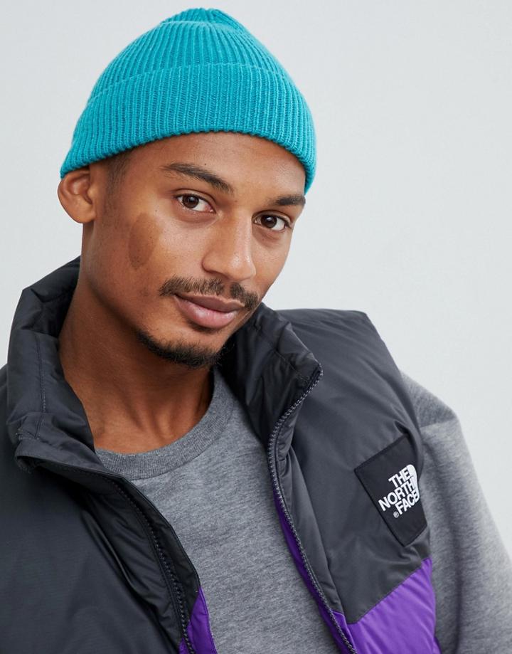 Asos Design Fisherman Beanie In Teal - Green