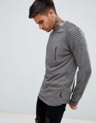 Ringspun Pocket Long Sleeve Top - Gray