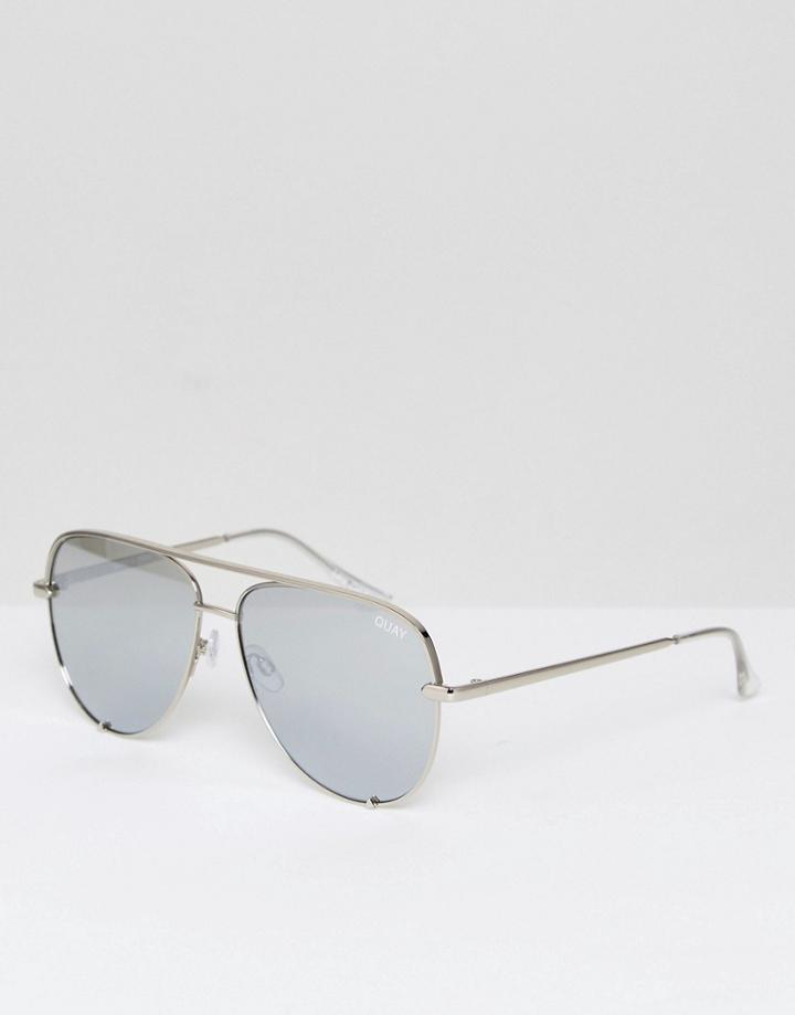Quay Australia X Desi High Key Sunglasses In Silver Fade - Silver