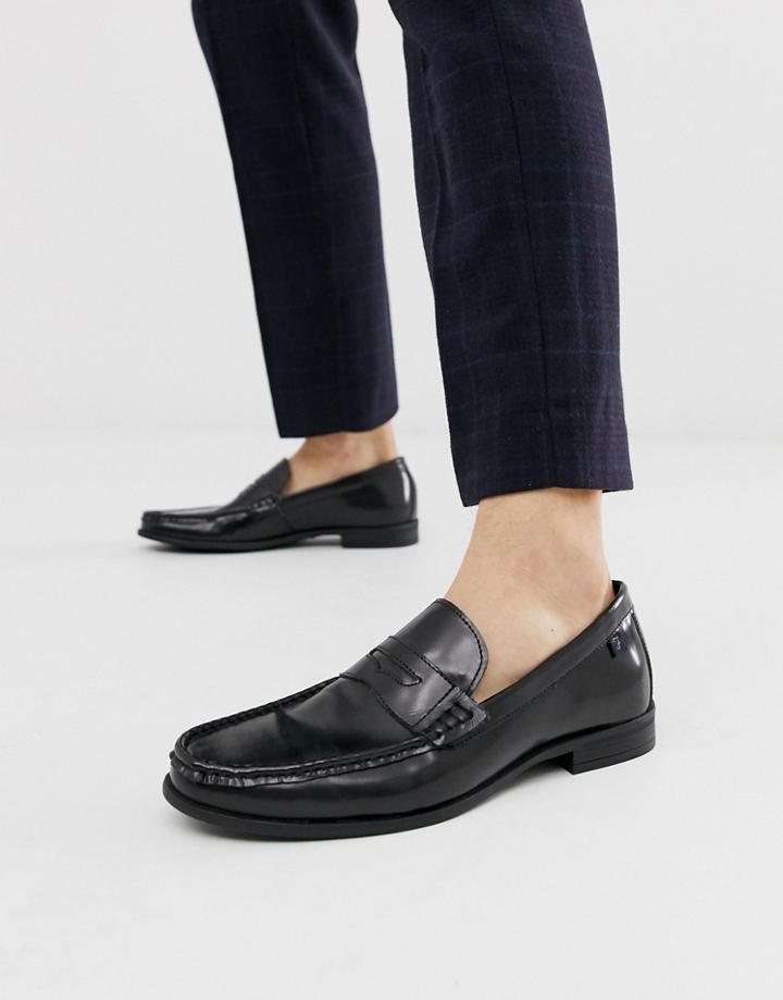 Farah Leather Loafer In Black