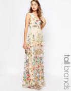 True Decadence Tall Allover Embroidered Floral Maxi Dress - Multi
