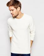 Selected Homme Textured Knitted Crew Neck Sweater - Beige
