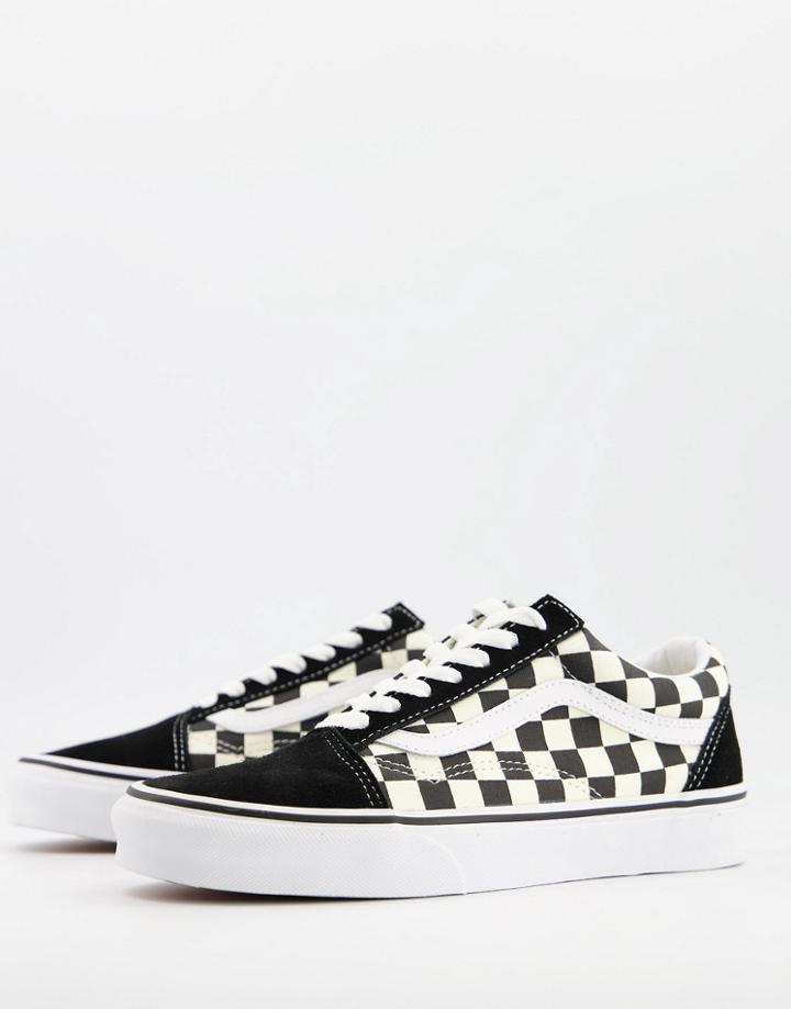 Vans Old Skool Checkerboard Sneakers In Black/white