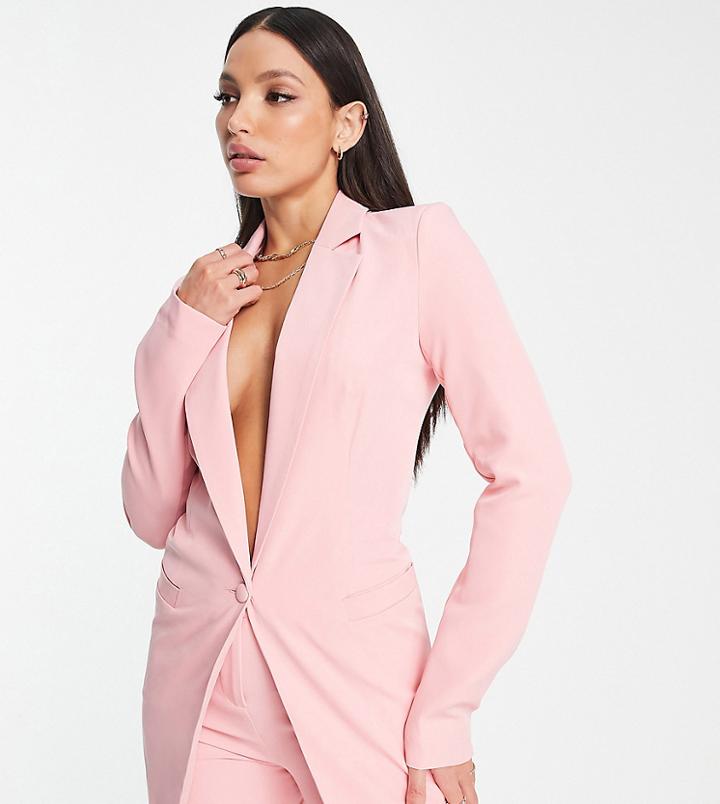 Unique21 Tall Blazer In Dusky Pink