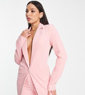 Unique21 Tall Blazer In Dusky Pink