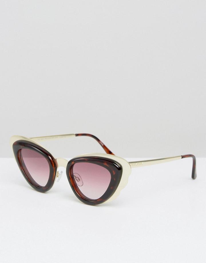 Minkpink Retro Cat Eye Sunglasses - Brown