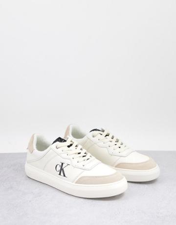 Calvin Klein Jeans Cupsole Logo Sneakers In White