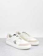 Calvin Klein Jeans Cupsole Logo Sneakers In White