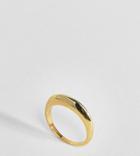Asos Design Gold Plated Sterling Silver Satin Finish Thick Band Ring - Gold