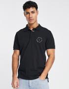 Tommy Hilfiger Small Circle Logo Polo In Black