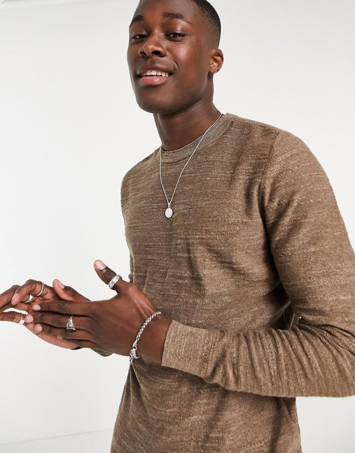 Selected Homme Crew Neck Sweater-brown