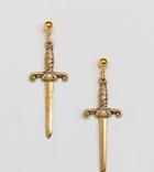 Regal Rose 18k Gold Plated Dagger Drop Earrings - Gold