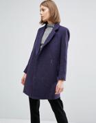See U Soon Coat With Clasp Detail - Navy