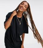 Collusion Organic Cotton Mini T-shirt Dress In Black