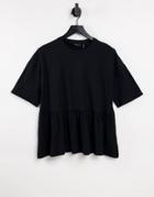 Asos Design Oversized Casual Smock Top In Black