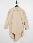 Only Oversized Shirt In Beige-neutral