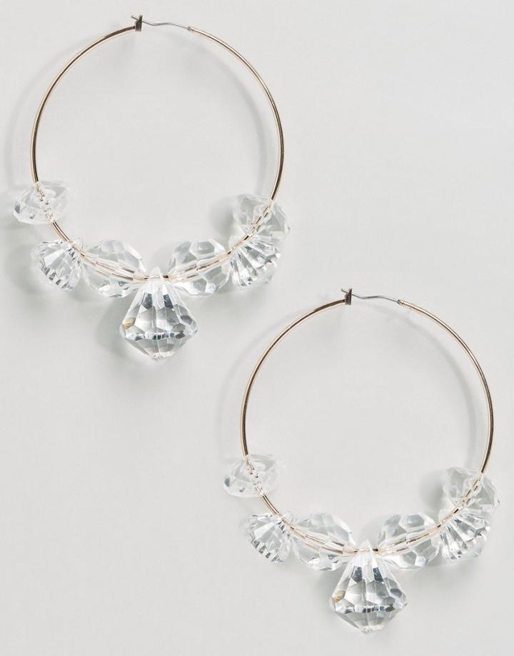 Asos Resin Bead Hoop Earrings - Copper