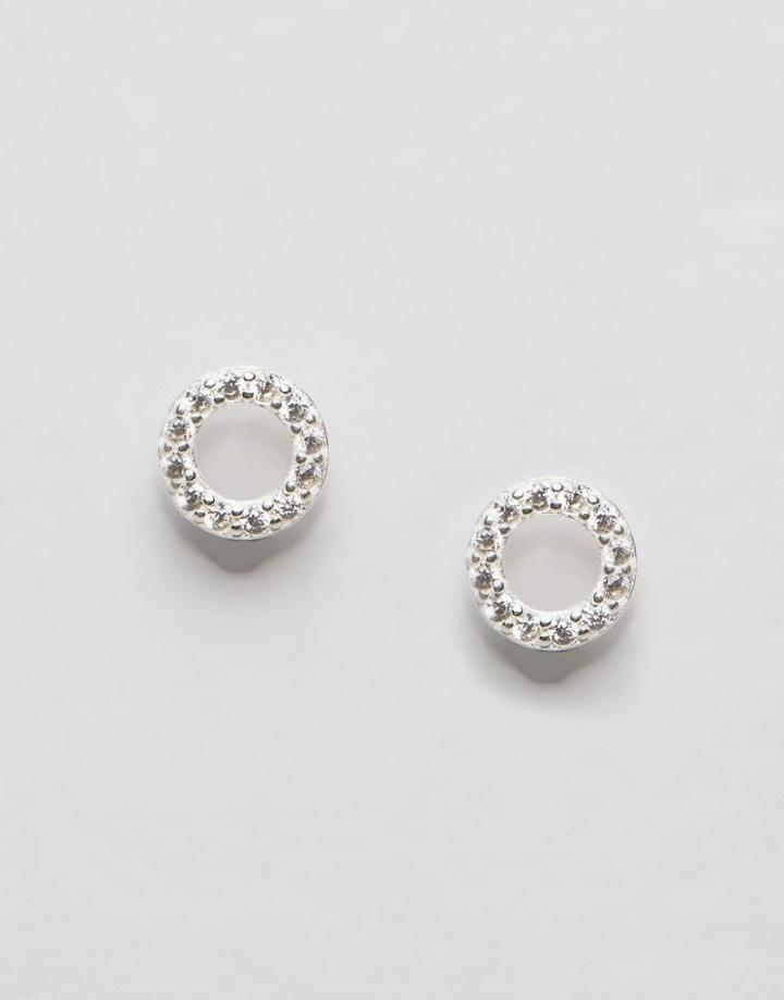 New Look Sterling Silver Hoop Stud Earrings - Stone