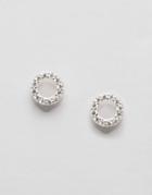 New Look Sterling Silver Hoop Stud Earrings - Stone