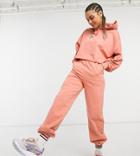 Collusion Oversized Embroidered Sweatpants In Peach - Part Of A Set-orange