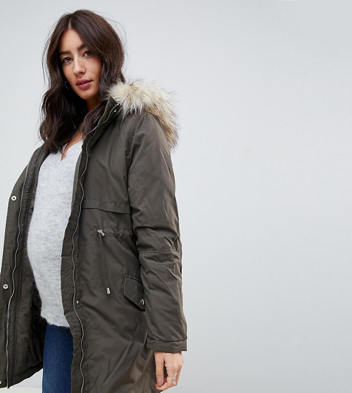 New Look Maternity Parka Coat - Black