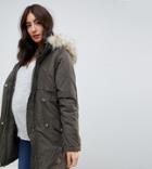 New Look Maternity Parka Coat - Black