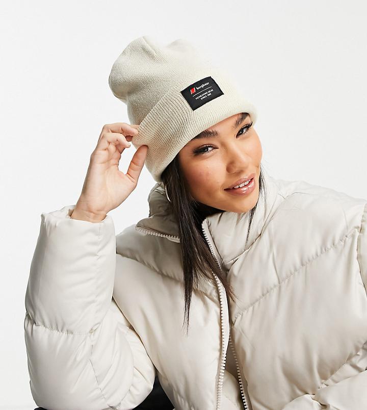 Berghaus Heritage Badge Beanie In Beige Exclusive At Asos-neutral