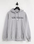 New Look New Visions Hoodie In Gray-grey