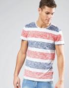 Esprit Reverse Stripe T-shirt - Red