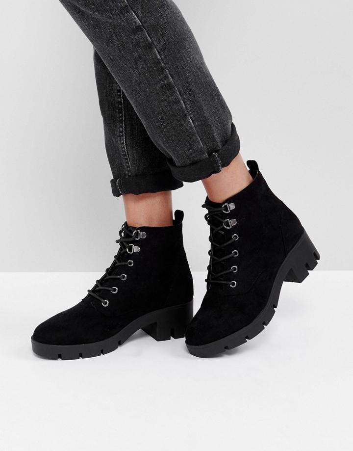 Asos Reaction Hiker Ankle Boots - Black