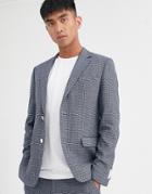 Noak Suit Jacket In Blue Texture Fabric