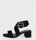 Asos Design Wide Fit Hip Hop Block Heeled Sandals In Black - Black