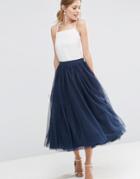Asos Wedding Tulle Prom Skirt With Multi Layers - Navy