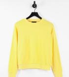 Asos Design Petite Ultimate Organic Cotton Sweatshirt In Lemon-yellow