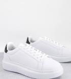 Truffle Collection Wide Fit Minimal Chunky Sneakers In White