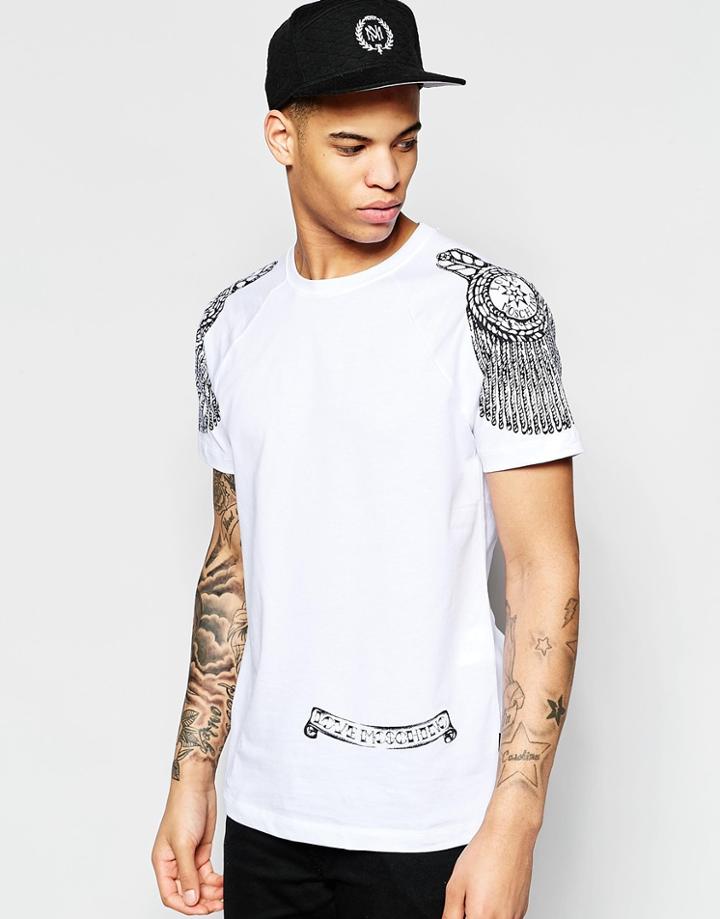 Love Moschino Shoulder Print T-shirt - White