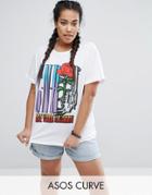 Asos Curve Boyfriend T-shirt With Guns N' Roses Print - White