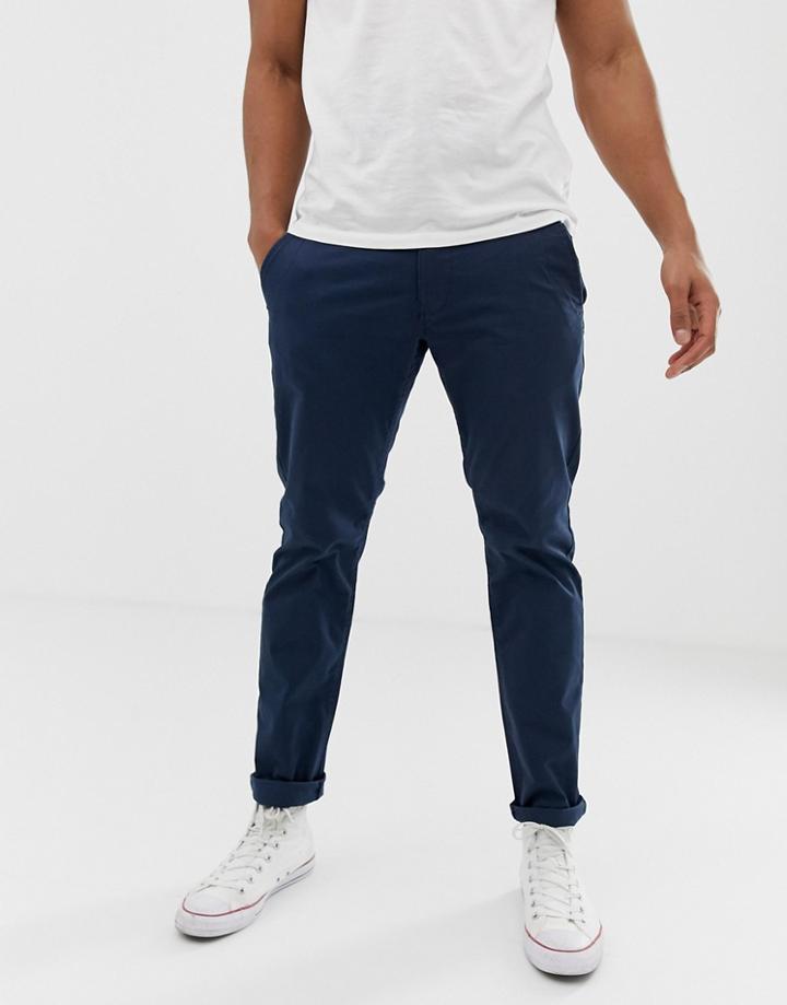 Esprit Slim Fit Chino In Navy - Navy