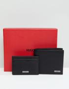 Hugo Wallet Card Holder Gift Box Set In Black - Black