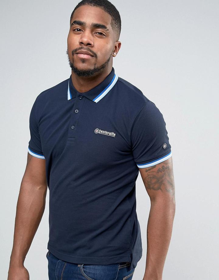 Lambretta Multi Tipping Polo Shirt - Navy