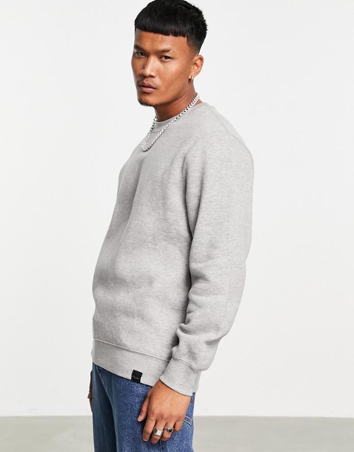 Pull & Bear Crew Neck Sweatshirt In Gray
