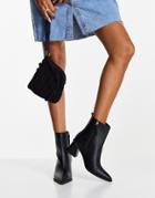 Topshop Maci Point Mid Heel Ankle Boots In Black