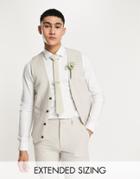 Asos Design Super Skinny Suit Vest In Stone-neutral