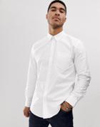 Ben Sherman Long Sleeve Slim Fit Oxford Shirt - White