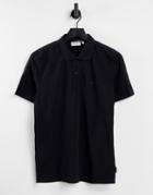 Calvin Klein Tonal Logo Tape Polo In Black