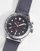 Ted Baker Stainless Steel Watch With Leather Strap-grey