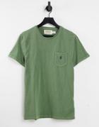 Polo Ralph Lauren Player Logo Pocket Slub T-shirt In Olive Green